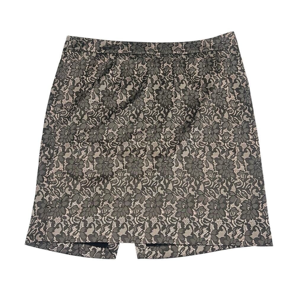 NWT LANE BRYANT Black and Rose Gold Floral Lace Design Pencil Skirt Size 20